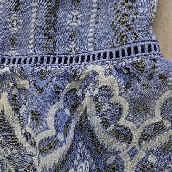 Como Vintage Blue Patterned Women's Top Size XL - Picture 6 of 8